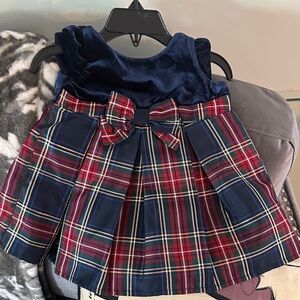 Plaid Navy and Red Kids Skirt